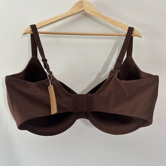 Skims Women's Fits Everybody T-Shirt Demi Bra Smoothing Brown Cocoa Size 44H NWT - Picture 3 of 6